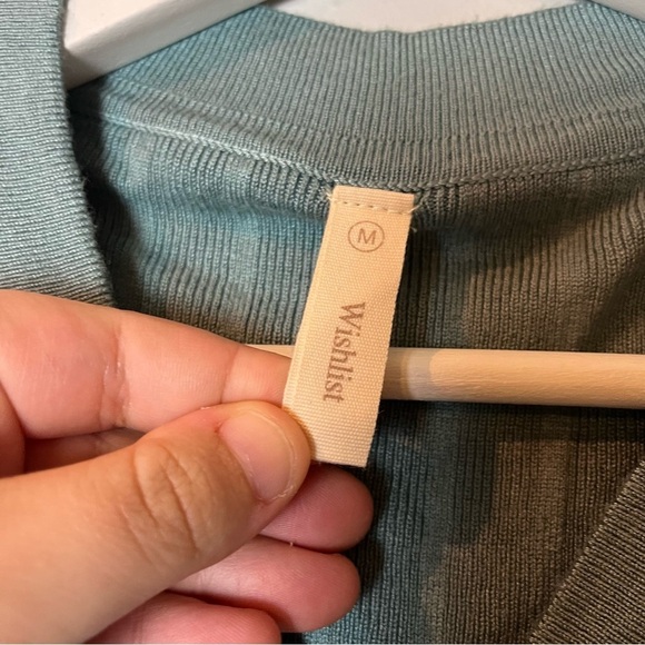 Wishlist Quarter Button Up Long Sleeve Teal Top Medium - Picture 5 of 7